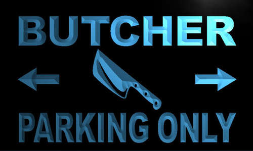 Butcher Parking Only Neon Light Sign